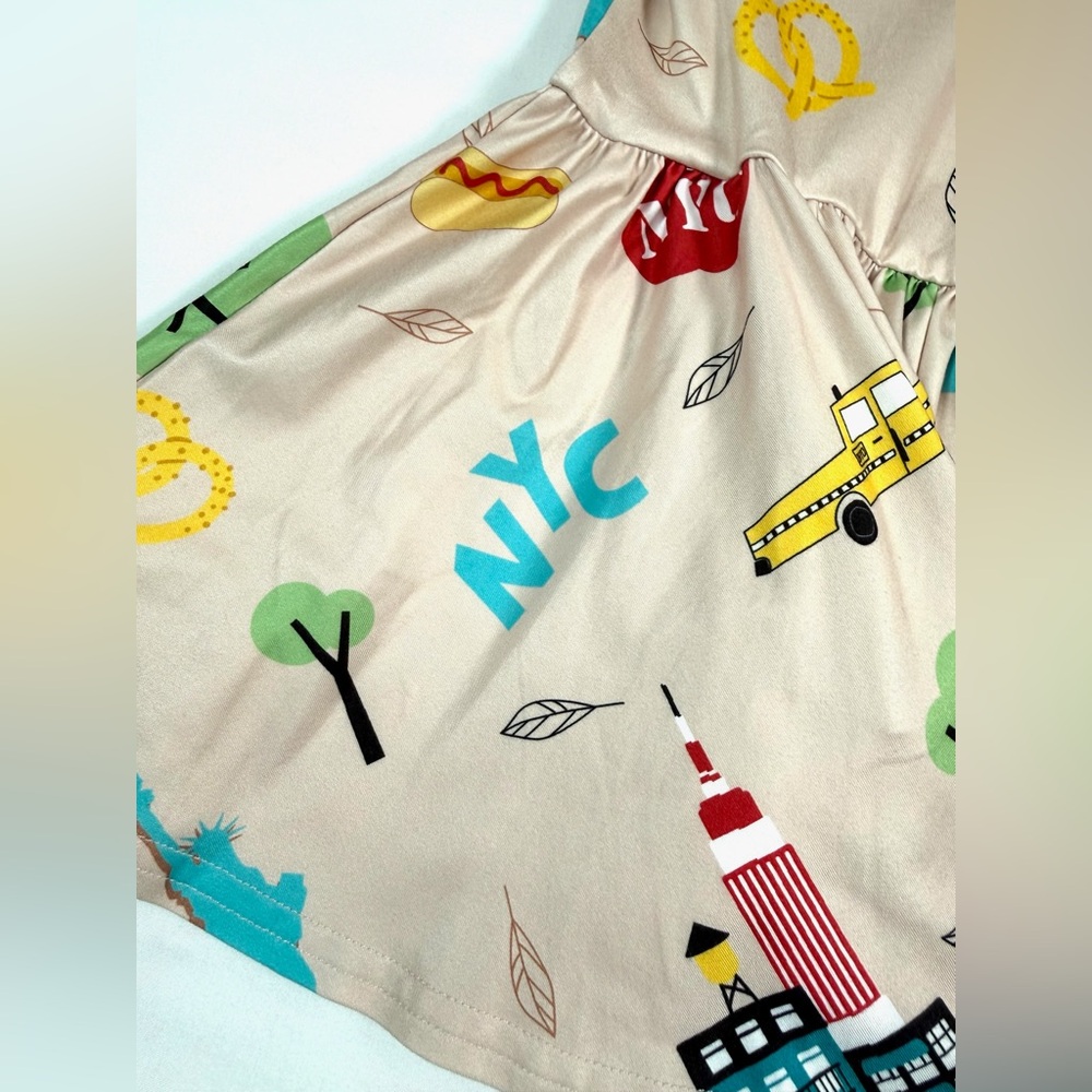 DOT DOT SMILE NYC Print Twirl Dress Short Sleeve Fit And Flare Size 2T - Picture 11 of 15
